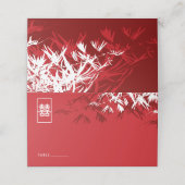 Bourgogne Bamboe vertrekt dubbelzijdig Chinees huw (Buitenkant ongevouwen)