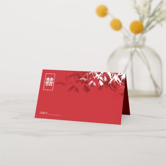 Bourgogne Bamboe vertrekt dubbelzijdig Chinees huw (Voorkant)