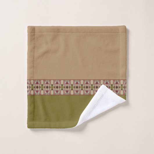 Bourgogne beige et vert (Gant de toilette)