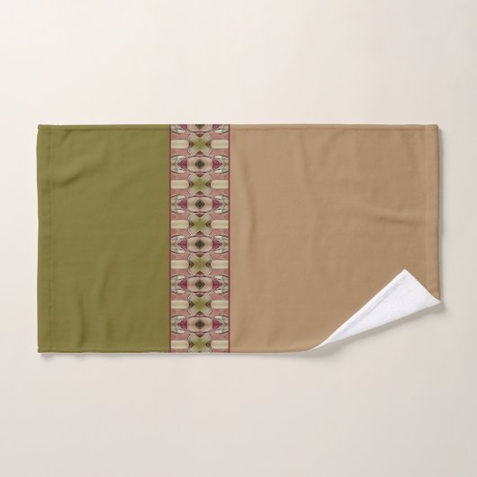 Bourgogne beige et vert (Serviette à main)