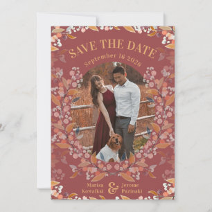 Bourgogne Berry Gold ingelijste foto Bewaar de dat Save The Date