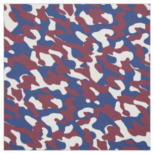 Bourgogne, Blauwe en Witte Camo Stof