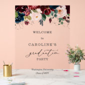 Bourgogne Bloemen Afstuderen Welkom Acryl Teken Acryl Bord (Huwelijk)