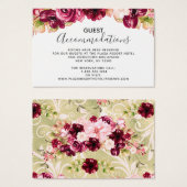 Bourgogne Bloemen Bruiloft Accommodaties Invoegen Visitekaartje (Voorkant /achterkant)