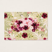 Bourgogne Bloemen Bruiloft Accommodaties Invoegen Visitekaartje (Achterkant)