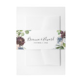 Bourgogne Bloemen en Groen Bruiloft Uitnodiging Uitnodigingen Wikkel (Voorkant Voorbeeld)