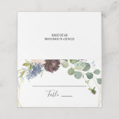 Bourgogne Bloemen en groen Trouwplaats Kaart (Buitenkant ongevouwen)