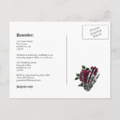 Bourgogne Bloemen Gotische Bruiloft Herinnering Briefkaart (Achterkant)
