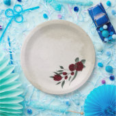 Bourgogne bloemen groen papieren bordje (Feest)