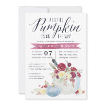 Bourgogne Bloemen & Herfst Pompoen Baby shower