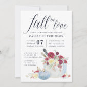 Bourgogne Bloemen & Herfst Pompoen Vrijgezellenfee Kaart (Voorkant)