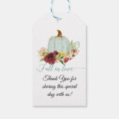 Bourgogne Bloemen Herfst Stoffig Blauw Waterverf P Cadeaulabel (Achterkant)