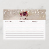 Bourgogne Bloemen Mason Jar Vrijgezellenfeest Rece Informatiekaartje (Achterkant)