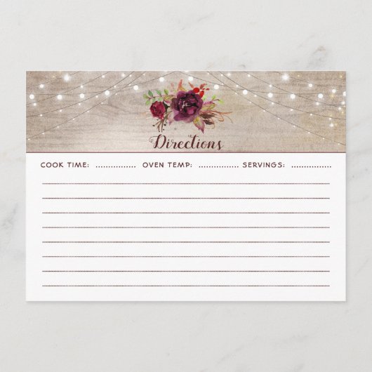 Bourgogne Bloemen Mason Jar Vrijgezellenfeest Rece Informatiekaartje (Achterkant)