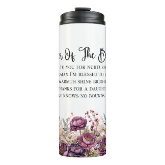 Bourgogne Bloemen Moeder van de bruid Tumbler Thermosbeker