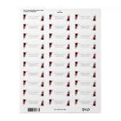 Bourgogne bloemen, rode bloemen, Florale bruiloft Etiket (Full Sheet)