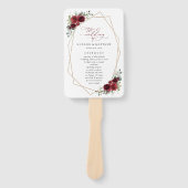 Bourgogne bloemen, rode bloemen, weddenschapsprogr handwaaier (Voorkant)