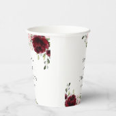 Bourgogne bloemen, roze bloemen, groen, huwelijk papieren bekers (Rechts)