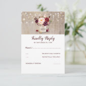 Bourgogne Bloemen Rustieke RSVP (Staand voorkant)