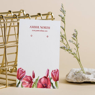 Bourgogne Bloemen Sieraden Oorbel Display Visitekaartje