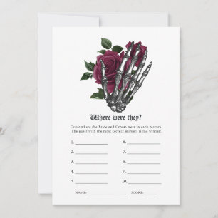 Bourgogne Bloemen Skelet Gotische bruiloft spel Kaart