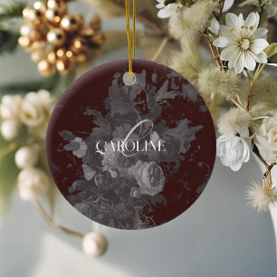 Bourgogne Bloemen Stilleven Stijlvol Keramisch Ornament
