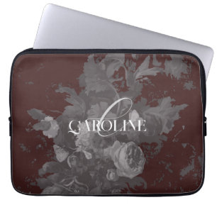 Bourgogne Bloemen Stilleven Stijlvol Laptop Sleeve