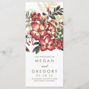 Bourgogne Bloemen Trouwprogramma's Programma