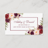 Bourgogne Bloemen Trouwregister Invoegen Kaart BR (Voorkant)