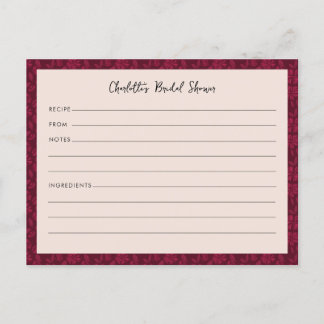 Bourgogne  Bloemen Vrijgezellenfeest Recept Kaart