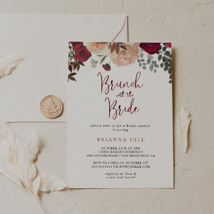 Bourgogne Bloemenbrunch met de bruidsdouche Kaart