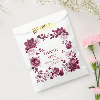 Bourgogne bloemenchinoiserie bruiloft Bedankt Bedankzakje