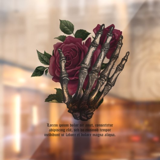 Bourgogne Bloemenskelet Hand Gotisch Raamsticker (Vel 2)