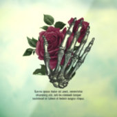 Bourgogne Bloemenskelet Hand Gotisch Raamsticker (Vel 3)