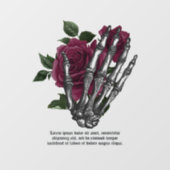 Bourgogne Bloemenskelet Hand Gotisch Raamsticker (Vel)