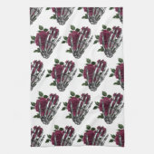 Bourgogne Bloemenskelet Hand Gotisch Theedoek (Verticaal)