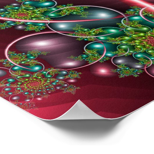 Bourgogne-bloemenspiraal Poster (Hoek)