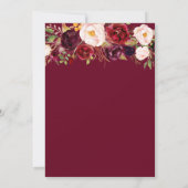 Bourgogne bloemenverpleegkunde afstudeerfeest kaart (Achterkant)