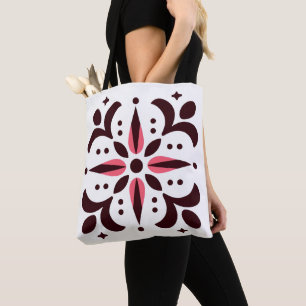 Bourgogne Bloom Geometrische Canvas tas