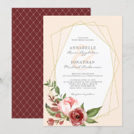 Bourgogne Blush Bloemen Botanische geometrische br Kaart