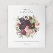 Bourgogne & Blush Bloemen - Bourgogne (Buitenkant ongevouwen)