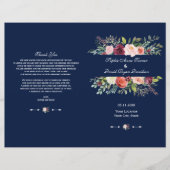 Bourgogne Blush Bloemen Lijst Donkerblauw Programm (Voorkant)