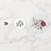 Bourgogne, Blush en White Roses Wedding Table Confetti (Voorkanten)