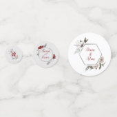 Bourgogne, Blush en White Roses Wedding Table Confetti (Achterkanten)