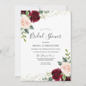 Bourgogne Blush Floral Bridal Show Invitation (Devant)