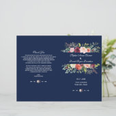 Bourgogne Blush Floral Frame Dark Blue Programme (Debout devant)