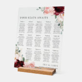 Bourgogne Blush Floral Mariage Seating Await (Angle)
