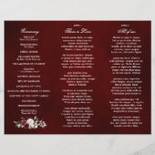 Bourgogne Blush Floral Moderne Mariage Programme (Dos)