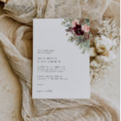 Bourgogne Blush Floral Winter Wedding Invitation