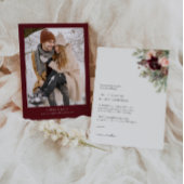 Bourgogne Blush Floral Winter Wedding Invitation